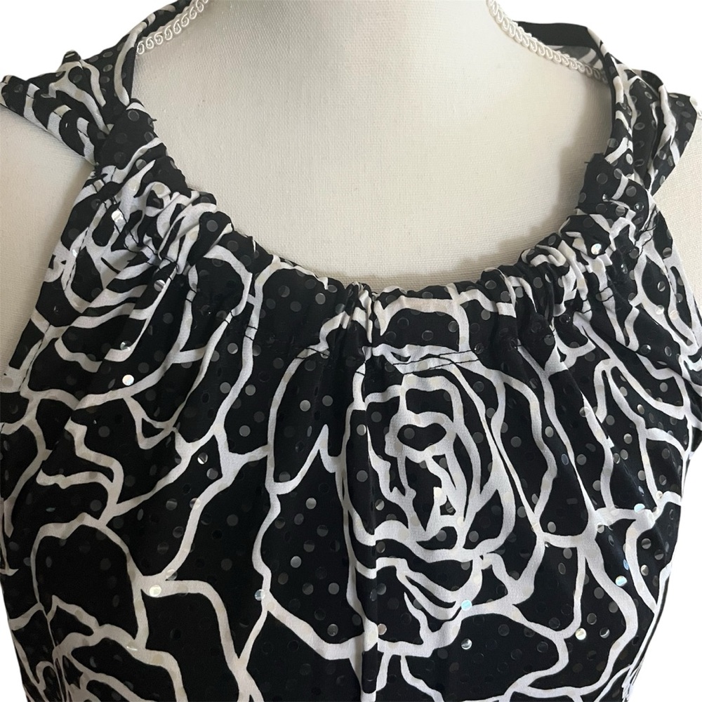 MSK Sleeveless Black & White Sequin Party Dress